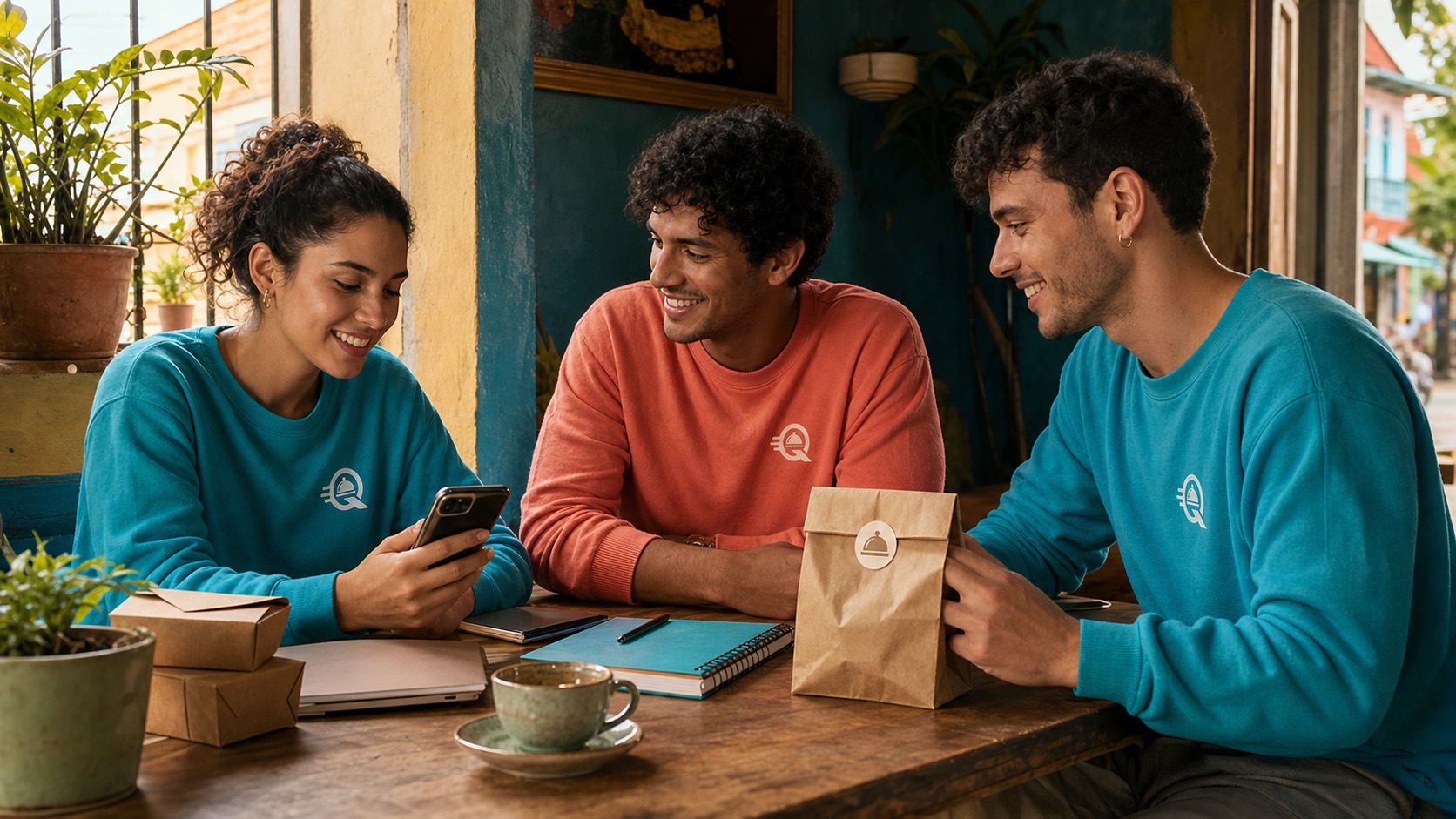 Equipo de QvaOrdena compartiendo ideas alrededor de una mesa